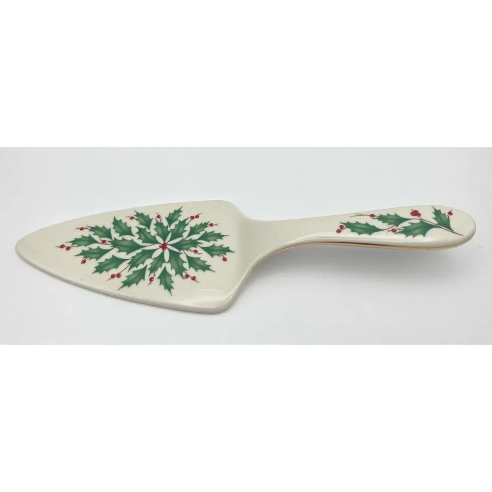 Lenox Holiday Holly Berry Dessert Server NIB